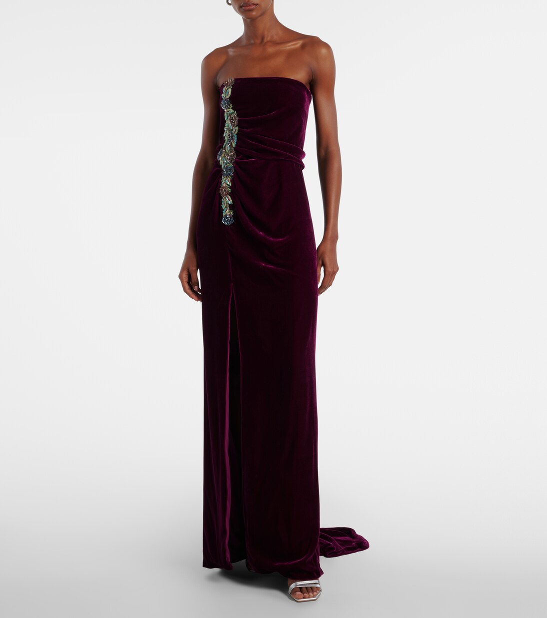 Embellished strapless gown  | Costarellos