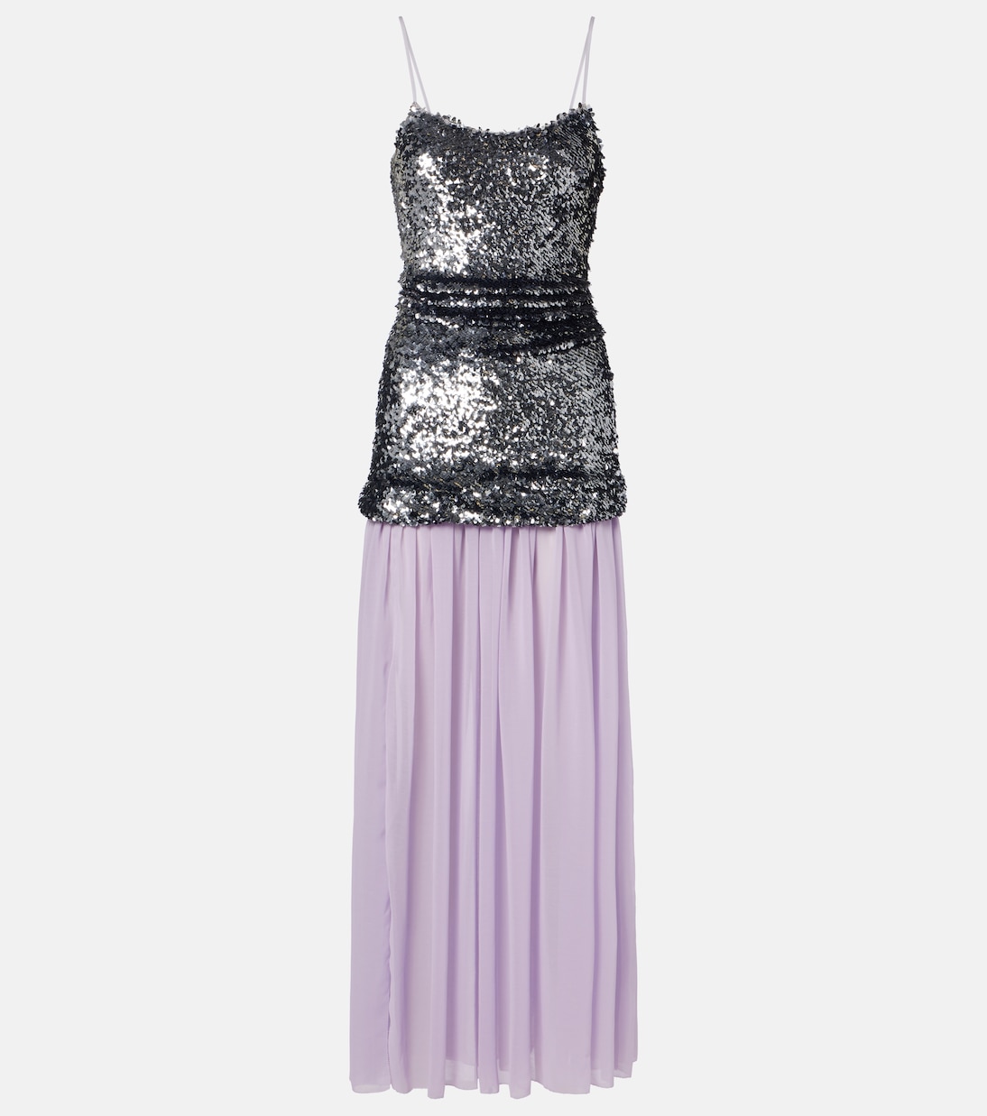Sequined paneled maxi dress | Jacques Wei