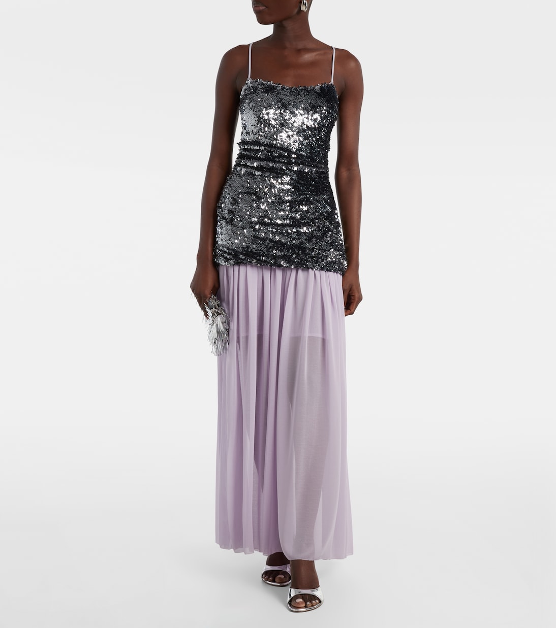 Sequined paneled maxi dress | Jacques Wei