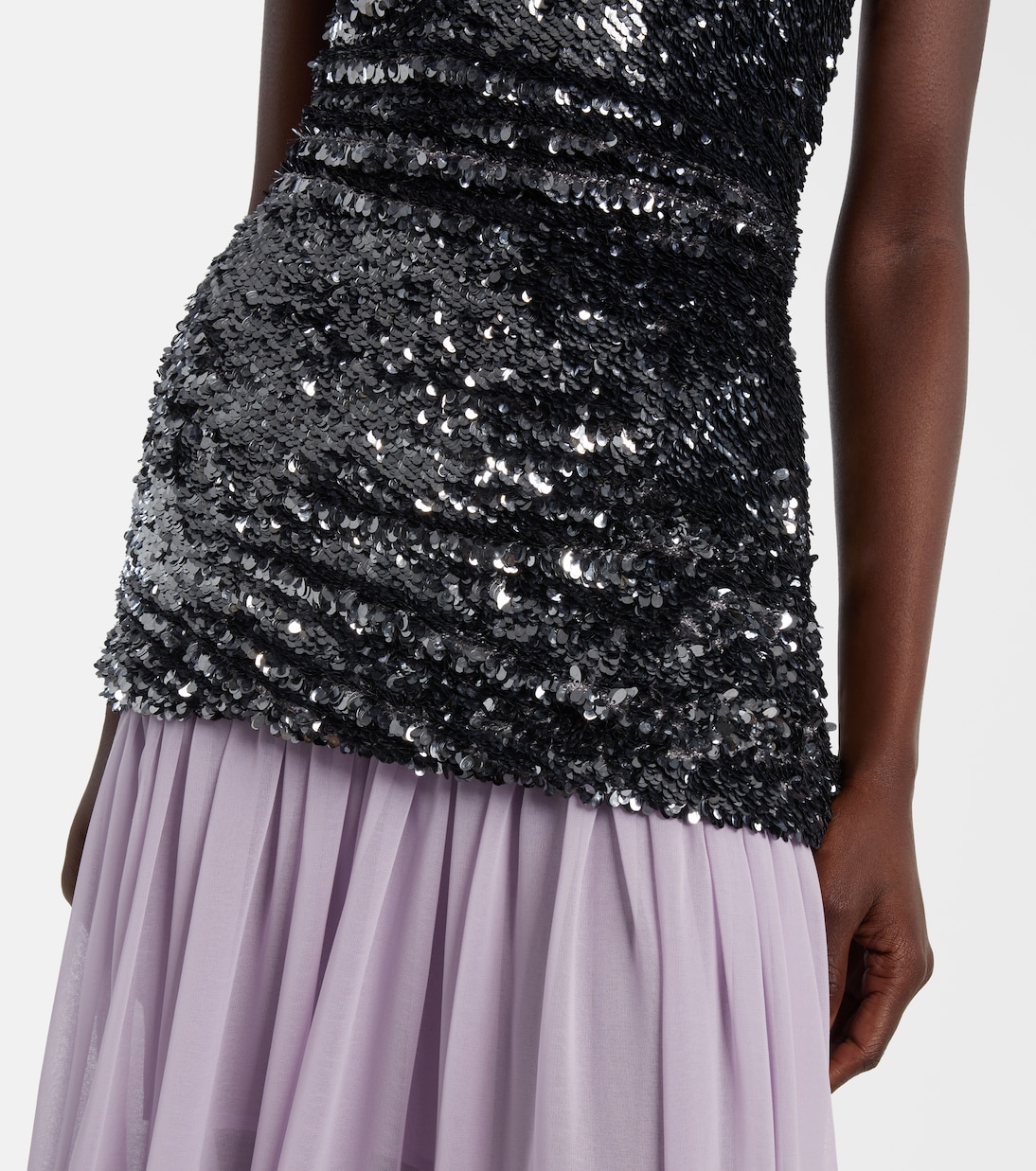 Sequined paneled maxi dress | Jacques Wei