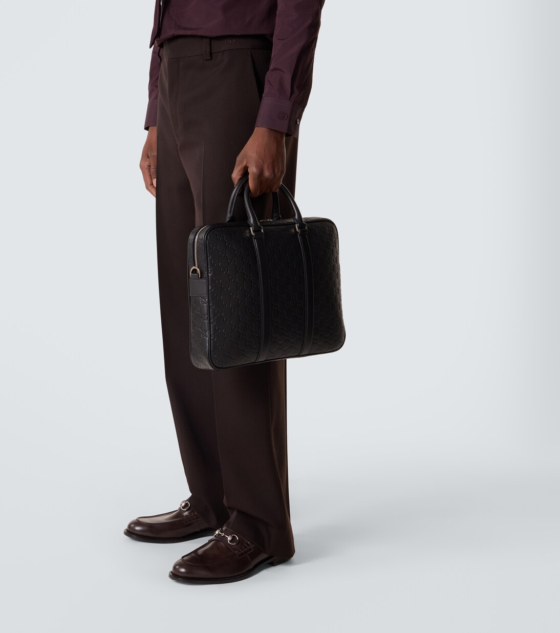 Porte-documents GG Emblem en cuir | Gucci