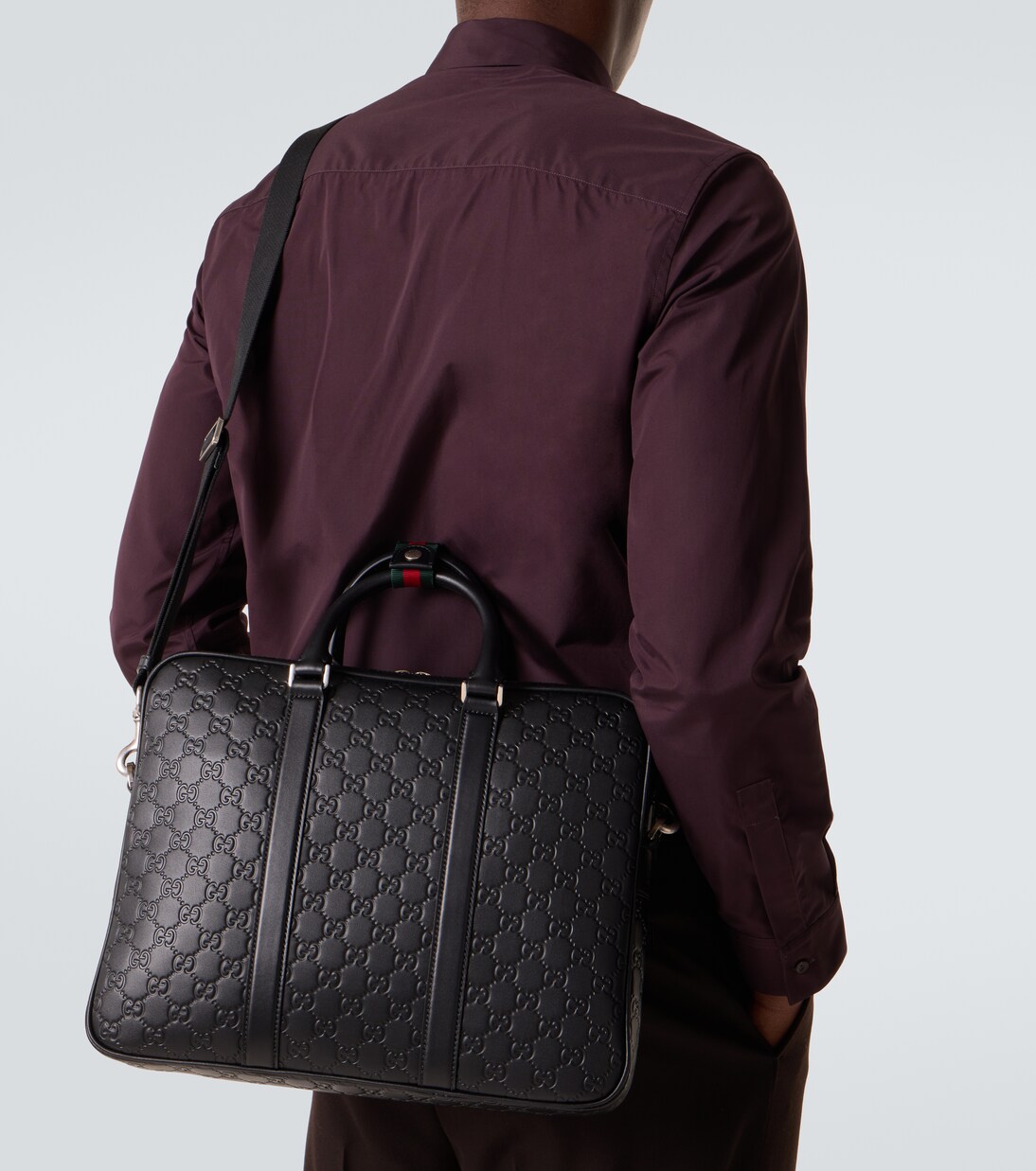 Porte-documents GG Emblem en cuir | Gucci