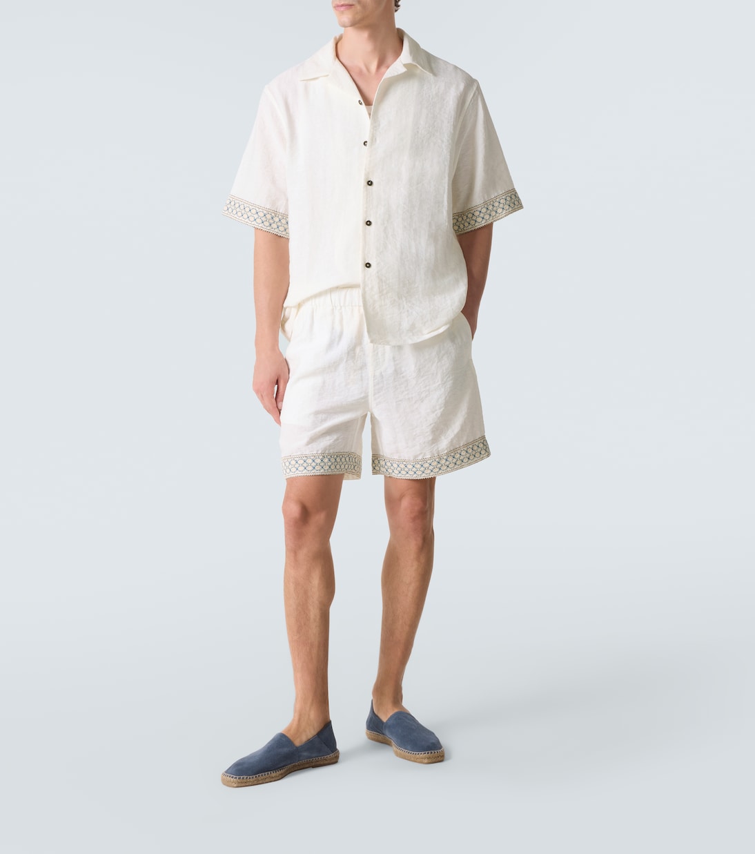 Crochet-trimmed Bermuda shorts | Commas