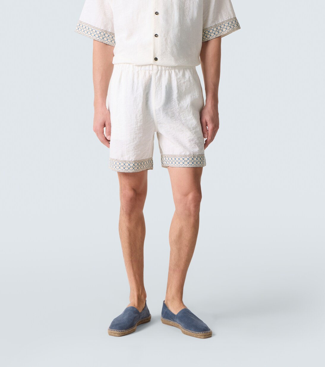 Crochet-trimmed Bermuda shorts | Commas