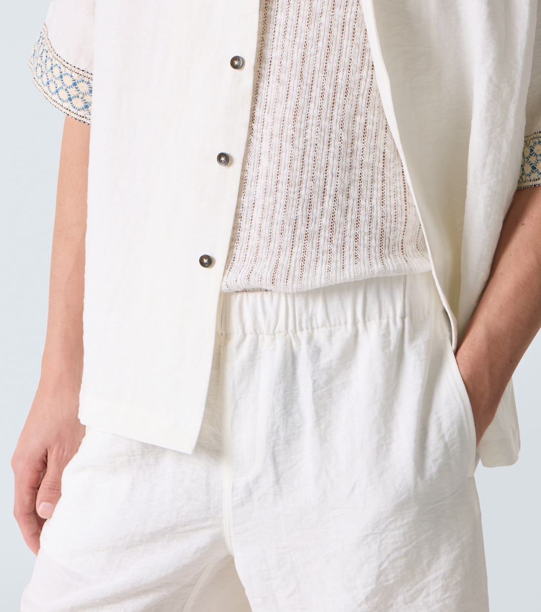 Crochet-trimmed Bermuda shorts | Commas