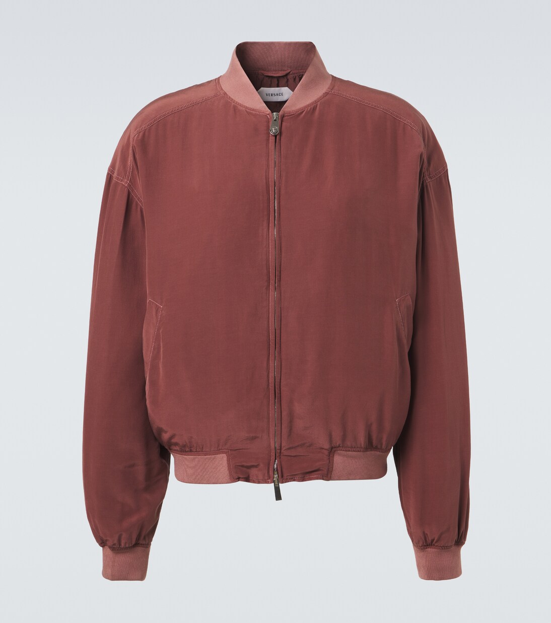 Chaqueta oversized de popelín de seda | Versace