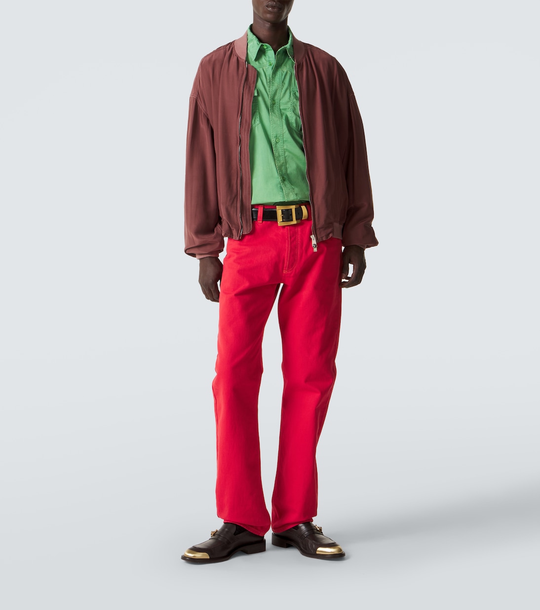 Chaqueta oversized de popelín de seda | Versace