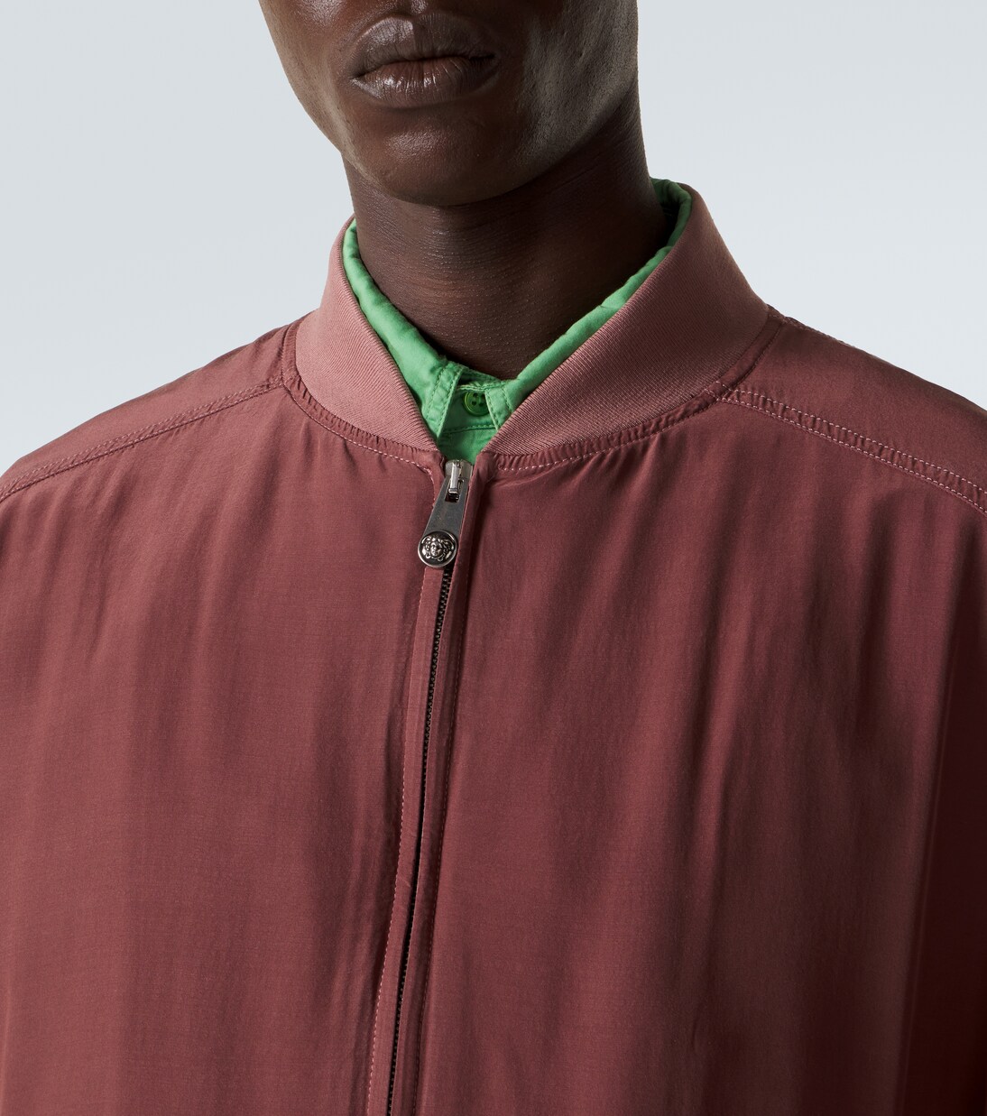 Chaqueta oversized de popelín de seda | Versace