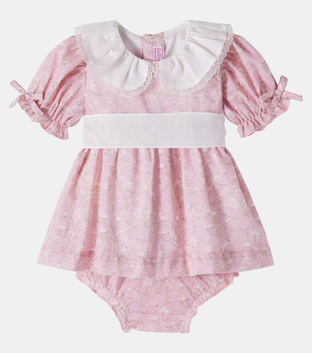 Baby Teresa cotton dress and bloomers set  | La Coqueta