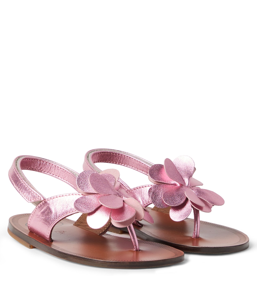 Metallic leather thong sandals | PèPè