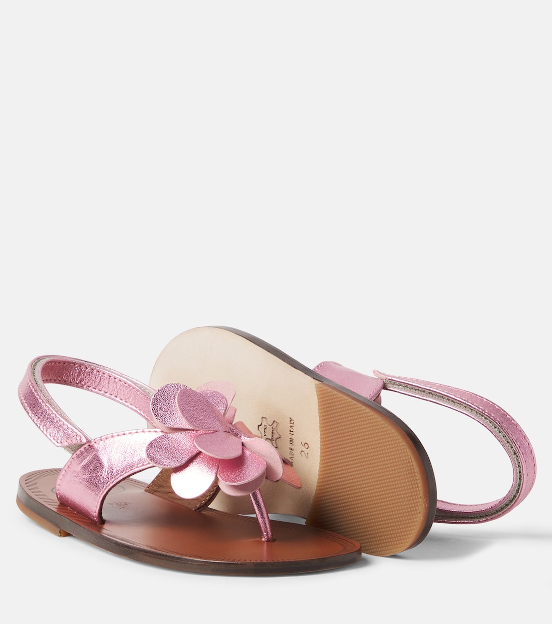Metallic leather thong sandals | PèPè