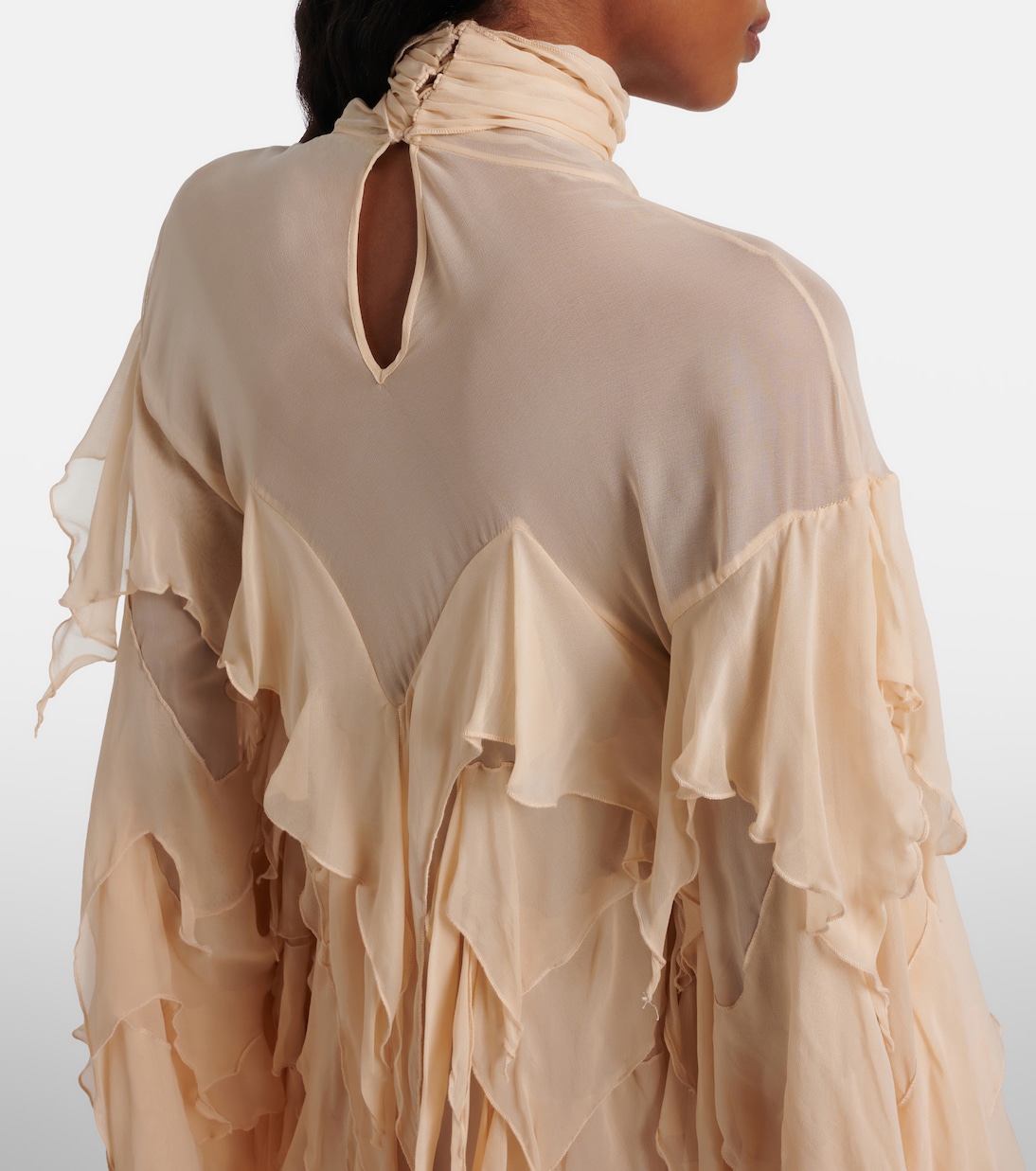 Ruffled scarf-detail georgette blouse | Blumarine