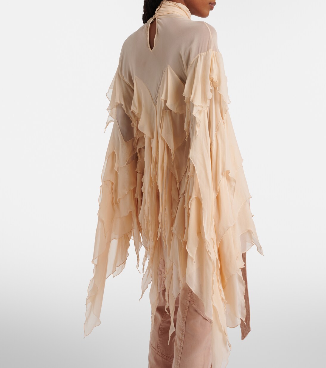 Ruffled scarf-detail georgette blouse | Blumarine