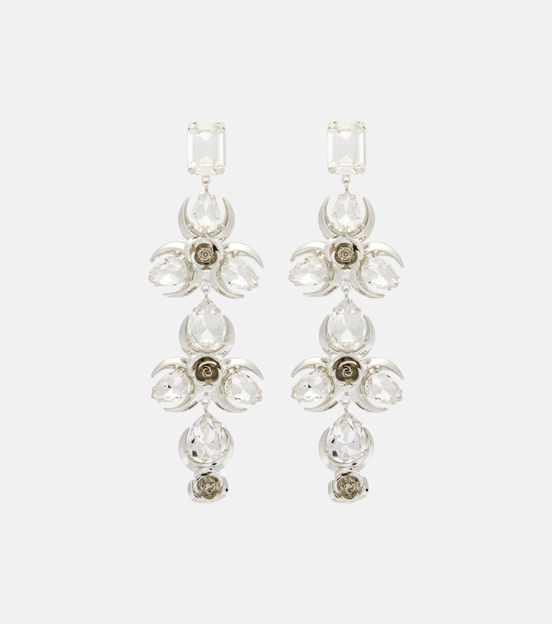 Crystal-embellished floral drop earrings | Magda Butrym