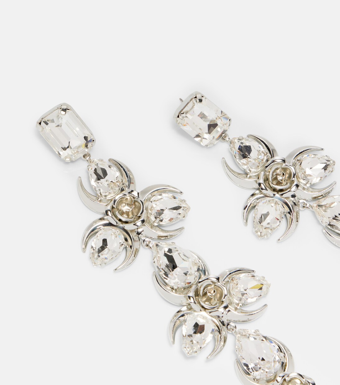 Crystal-embellished floral drop earrings | Magda Butrym