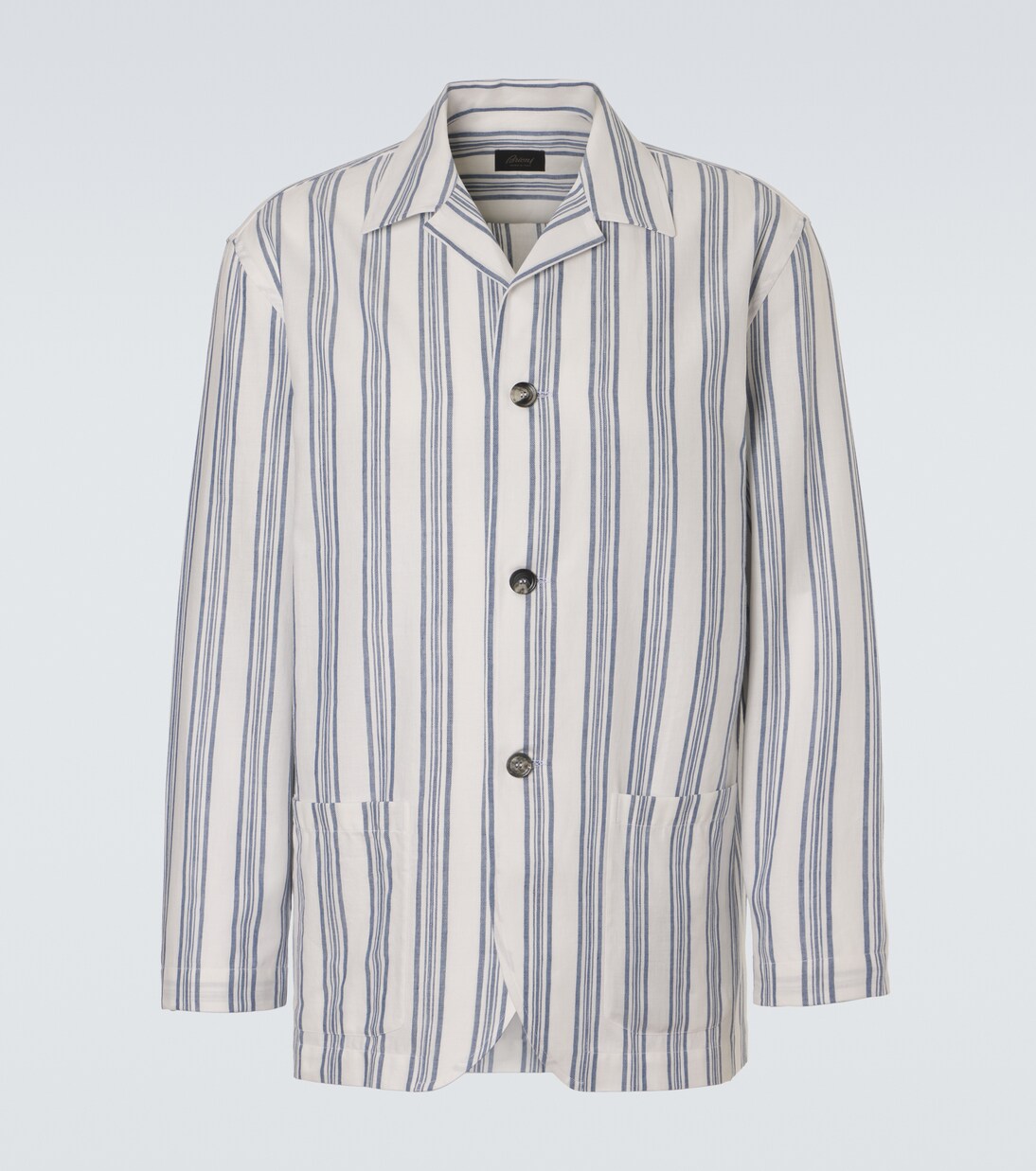 Striped cotton and linen blazer | Brioni