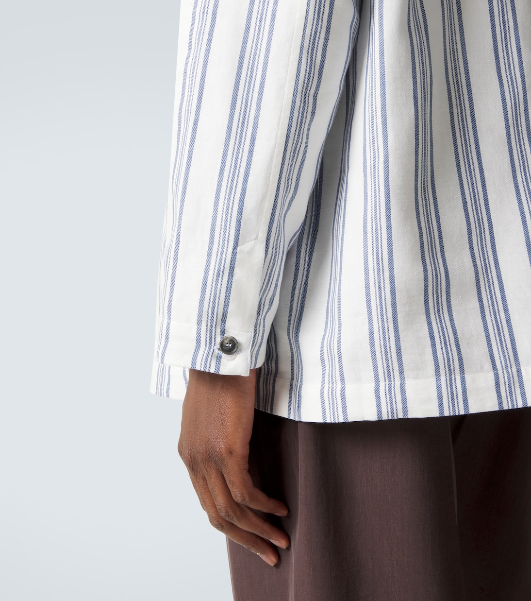 Striped cotton and linen blazer | Brioni