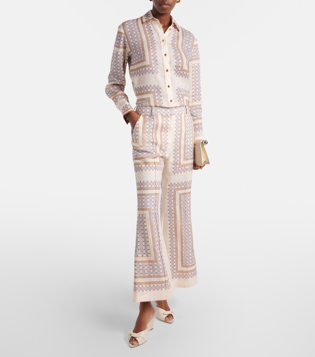 Mules compensées Livi en toile et cuir | Jimmy Choo