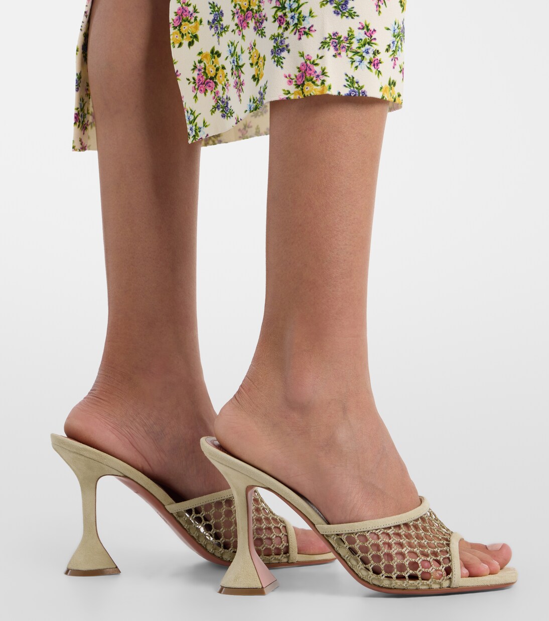 Lupita leather-trimmed sandals | Amina Muaddi