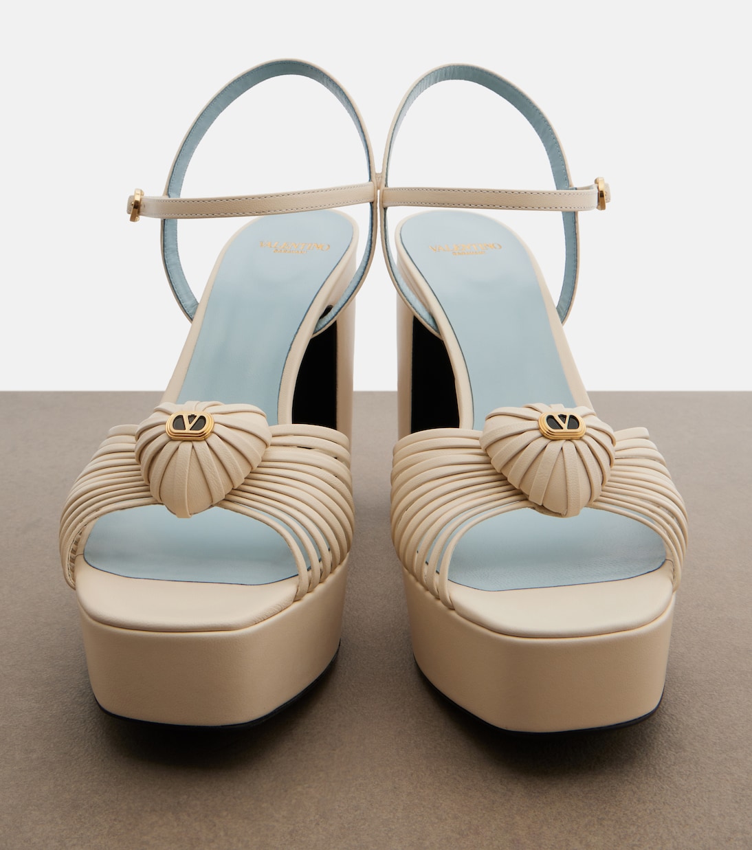Cœur Royal leather platform sandals | Valentino Garavani