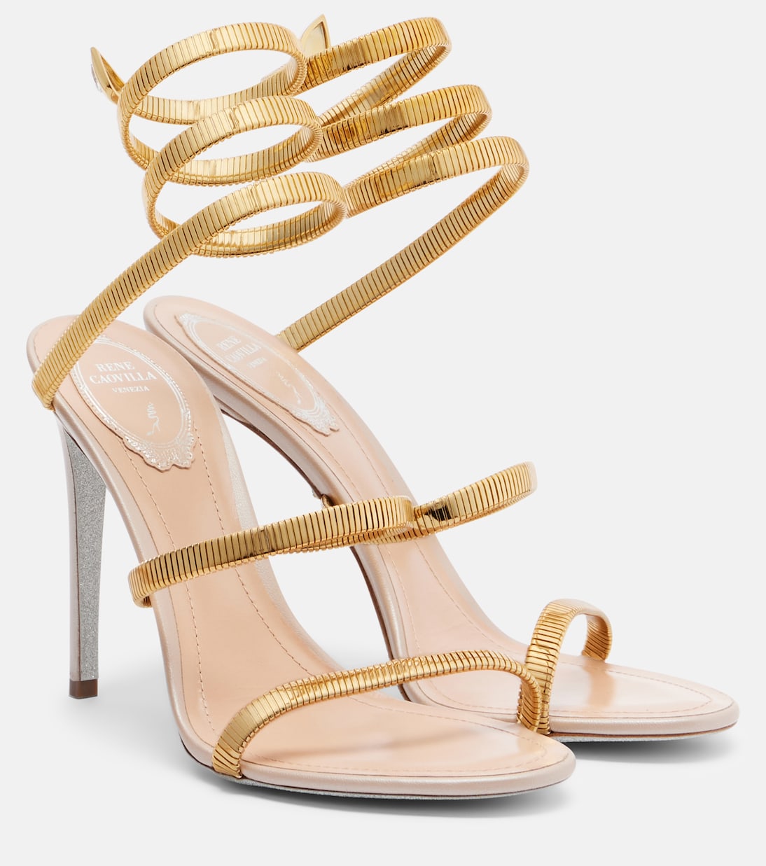 Sandalen Juniper aus Metallic-Leder | Rene Caovilla