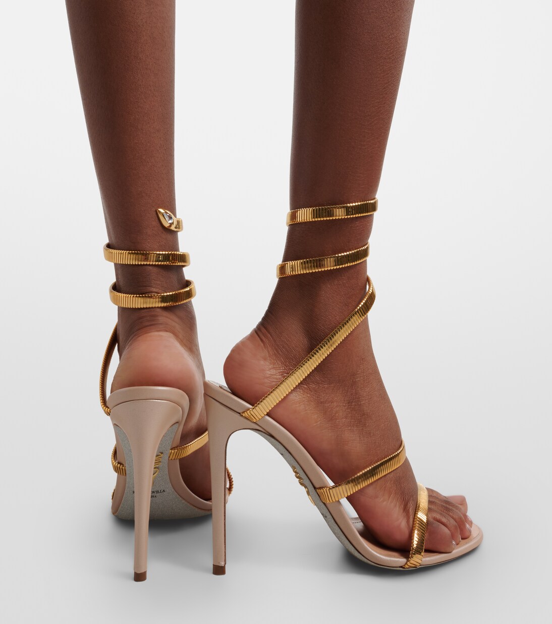 Sandalen Juniper aus Metallic-Leder | Rene Caovilla