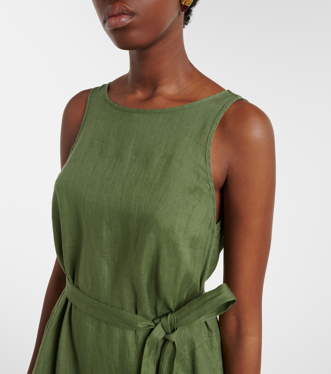 Reta linen midi dress | Velvet