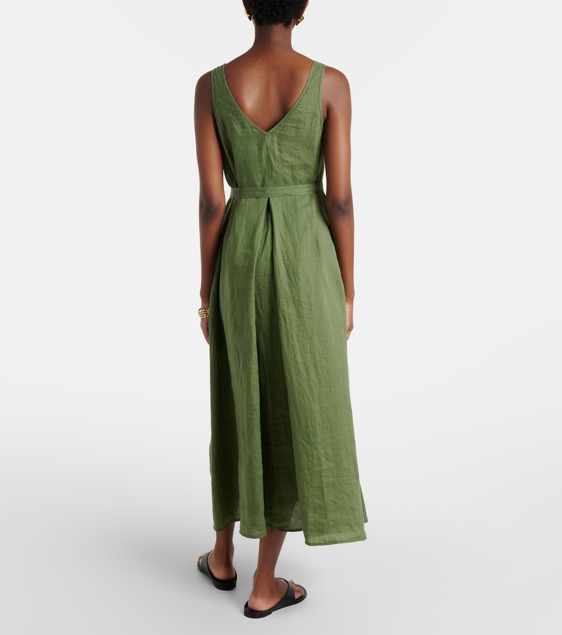 Reta linen midi dress | Velvet