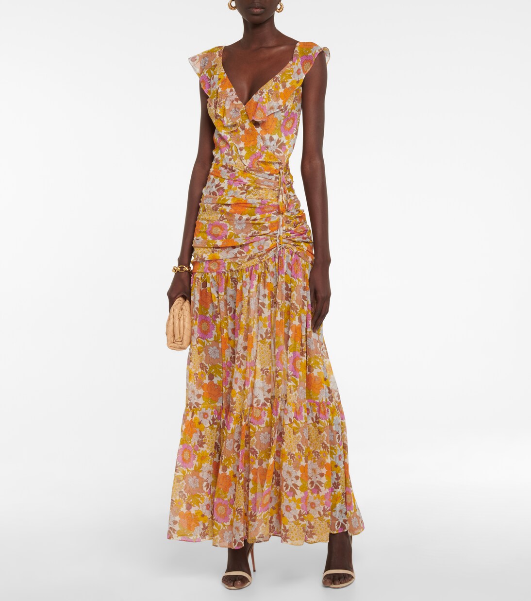 Robe longue Alannah en soie à fleurs | Veronica Beard