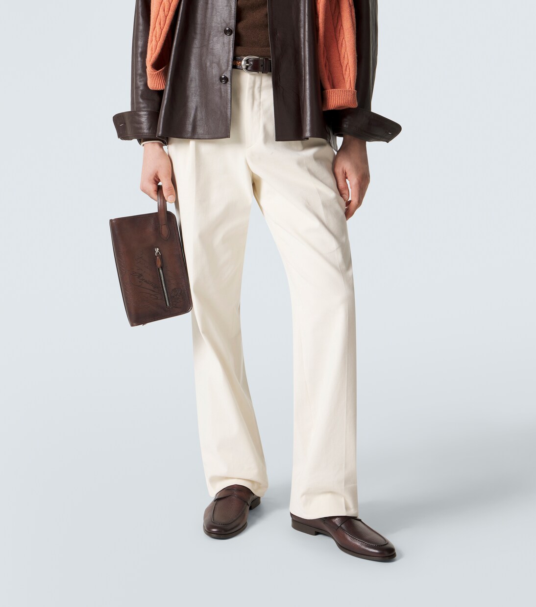 Morning Scritto leather toiletry bag | Berluti