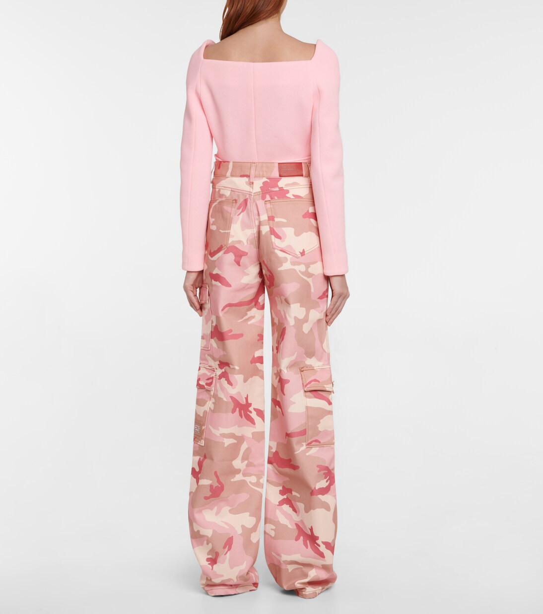 Pantalon cargo à taille haute en coton | Alessandra Rich