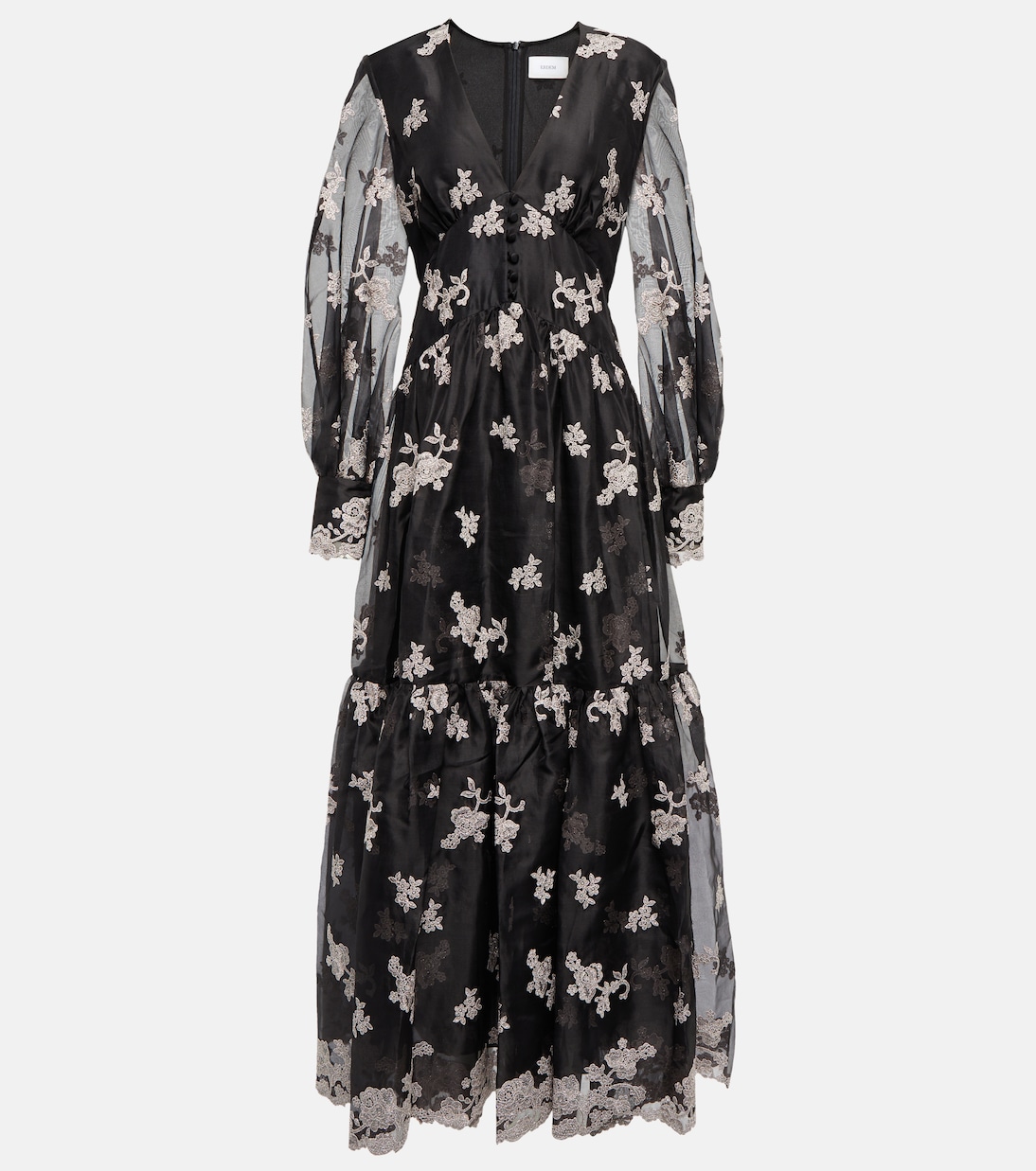 Robe Tabetha brodée en soie à fleurs | Erdem