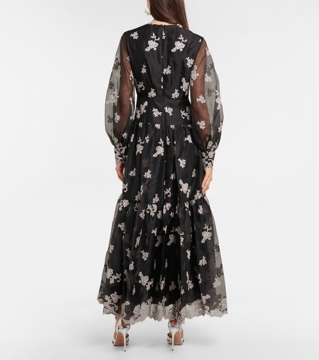 Robe Tabetha brodée en soie à fleurs | Erdem