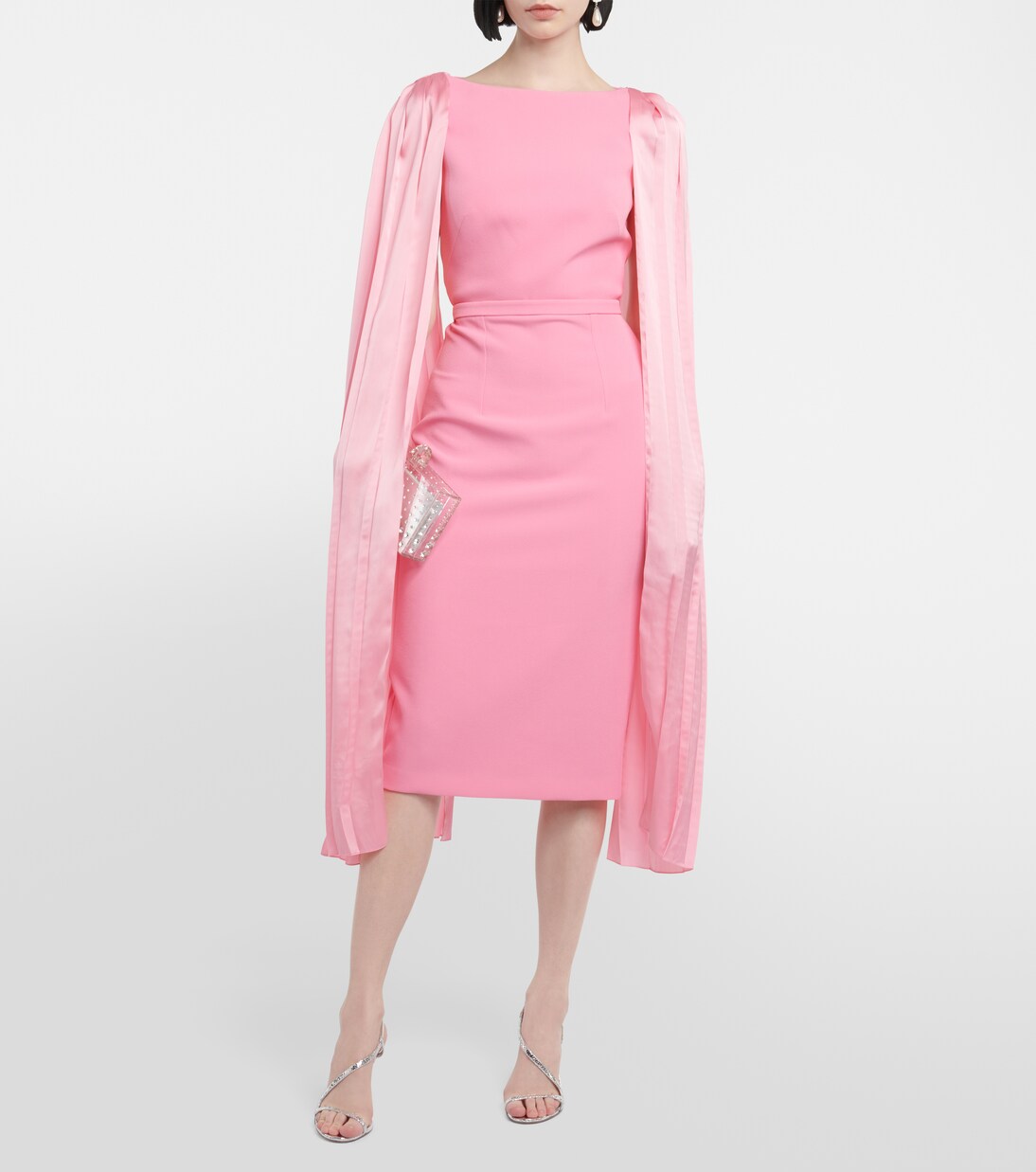 Robe midi Essiah en crêpe et satin | Safiyaa