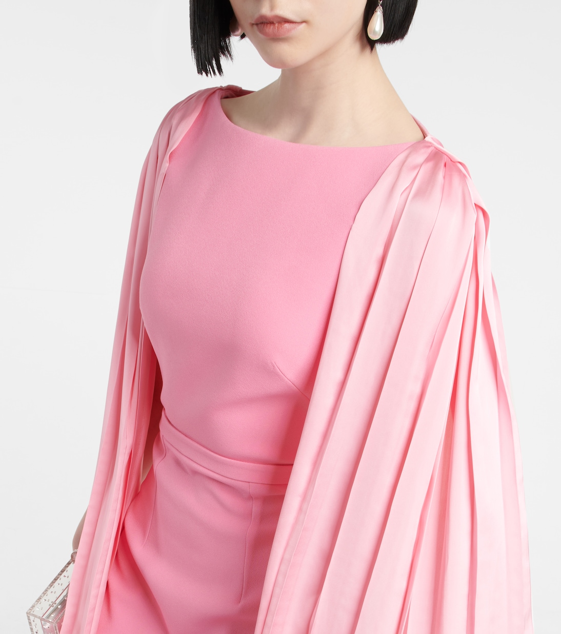 Robe midi Essiah en crêpe et satin | Safiyaa