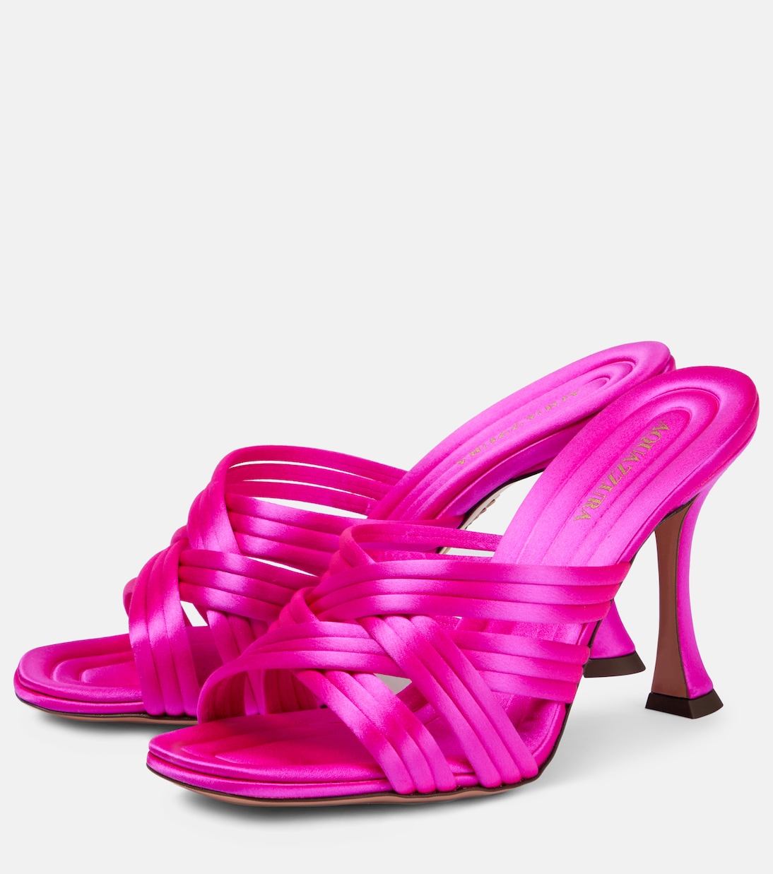 Pantoletten Oahu 95 aus Satin | Aquazzura