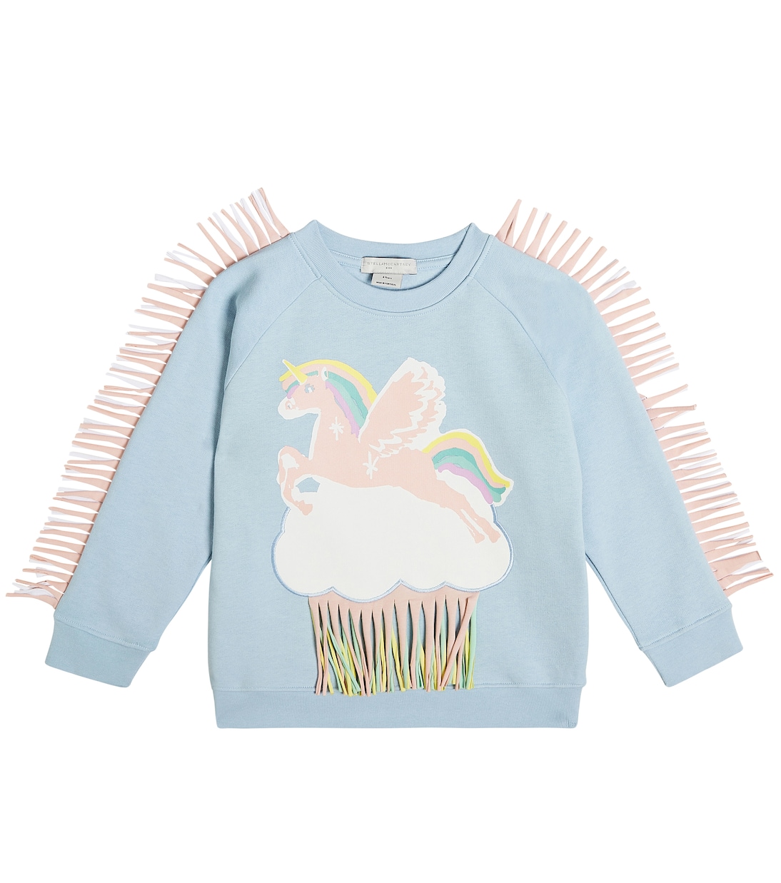 Fringed printed cotton sweatshirt | Stella McCartney Kids