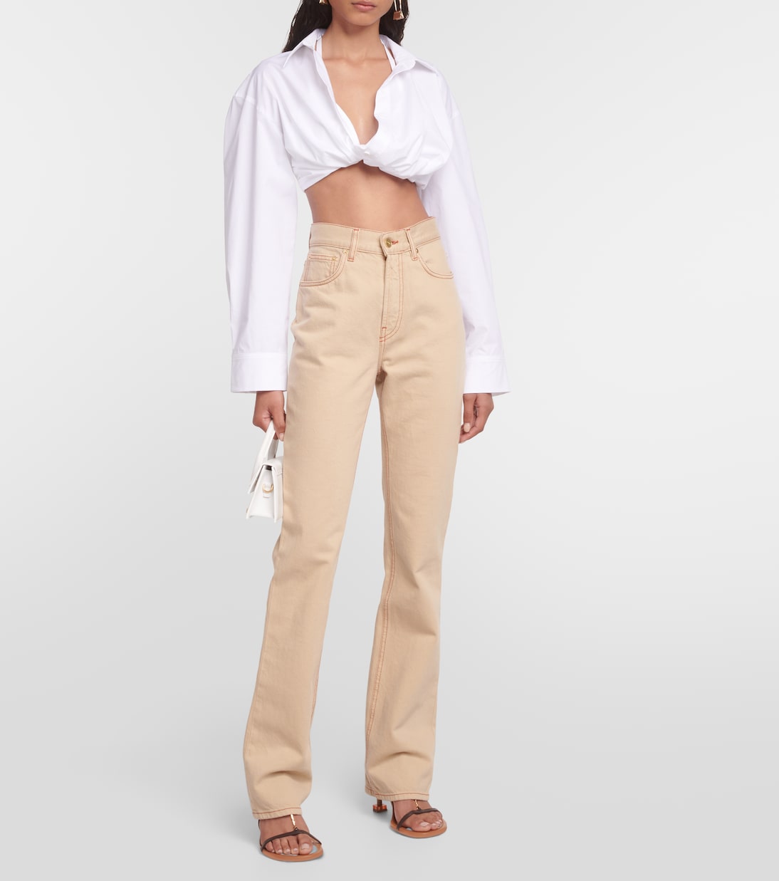 La Chemise Bahia cotton-blend cropped top | Jacquemus