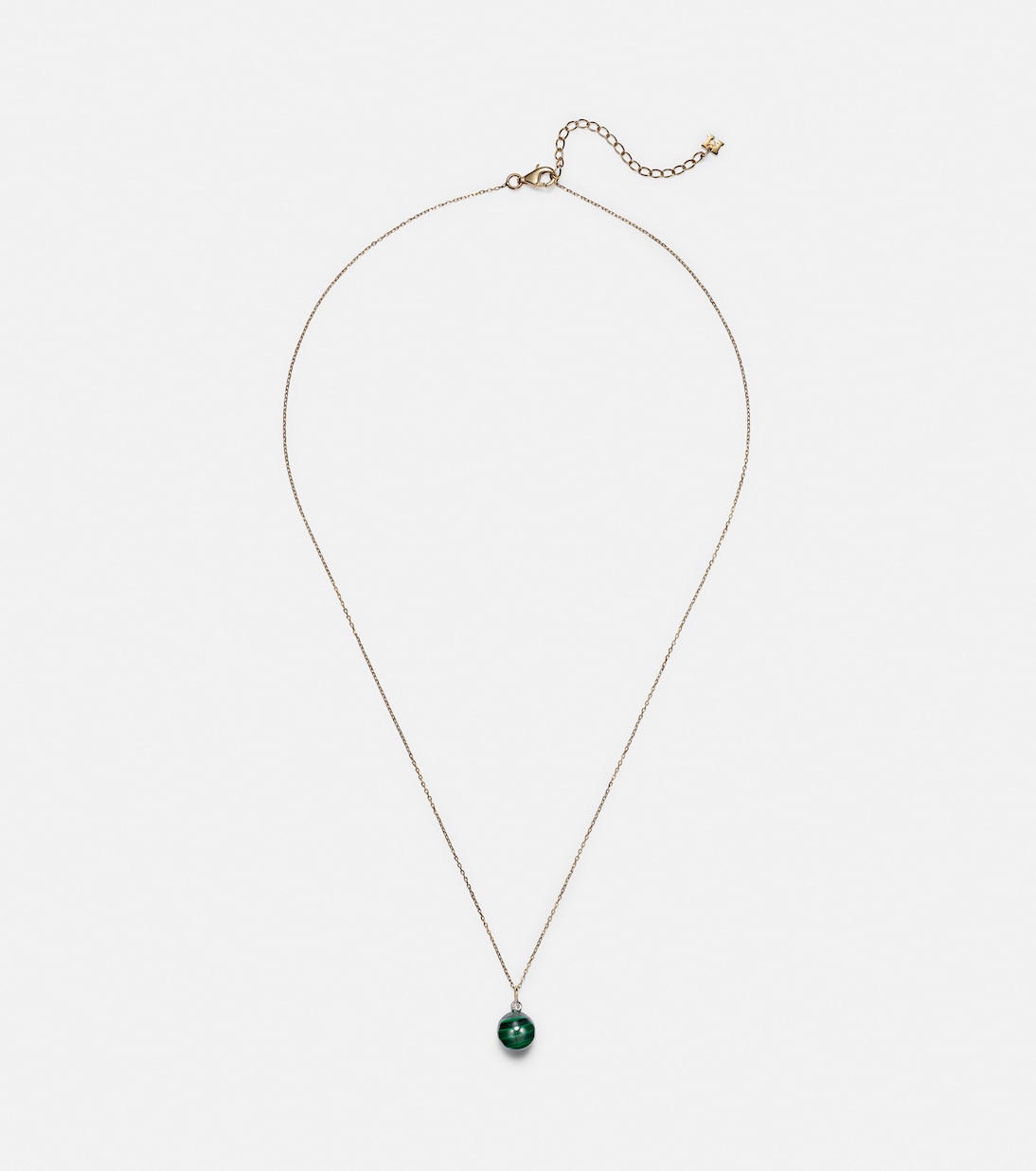 Collier en or 14 ct, malachite et diamant | Mateo