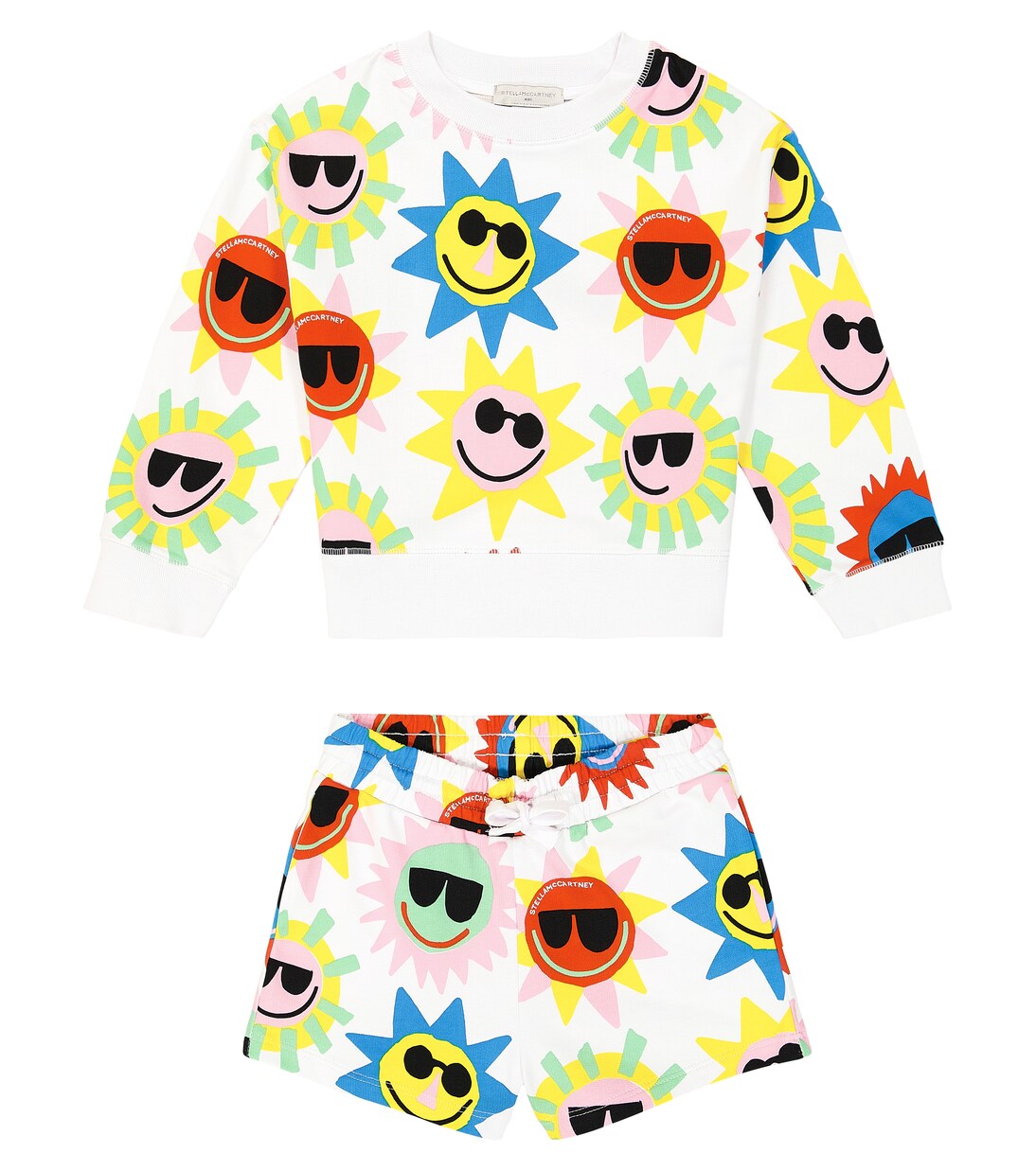 Printed cotton fleece sweatshirt and shorts set | Stella McCartney Kids