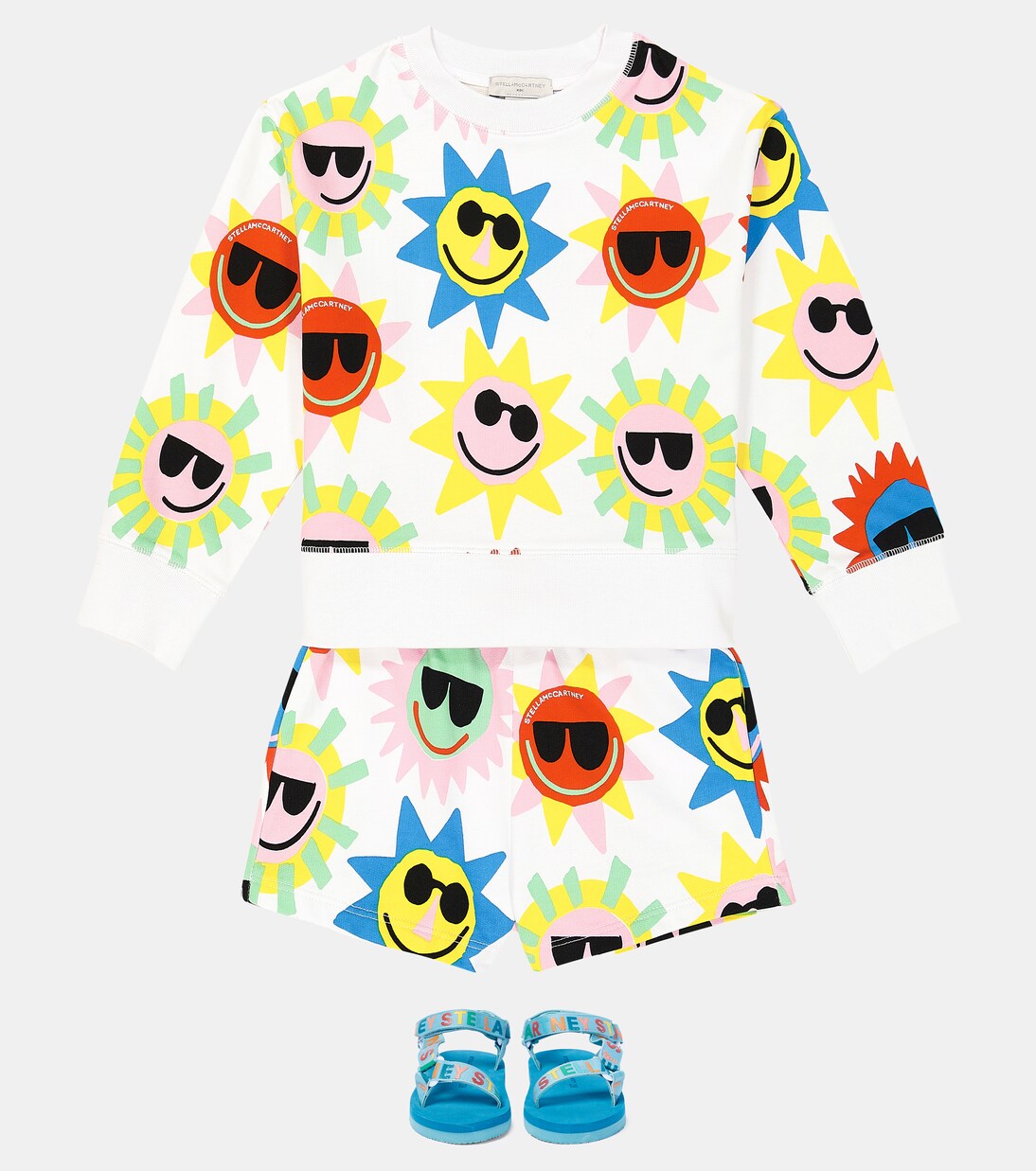 Printed cotton fleece sweatshirt and shorts set | Stella McCartney Kids