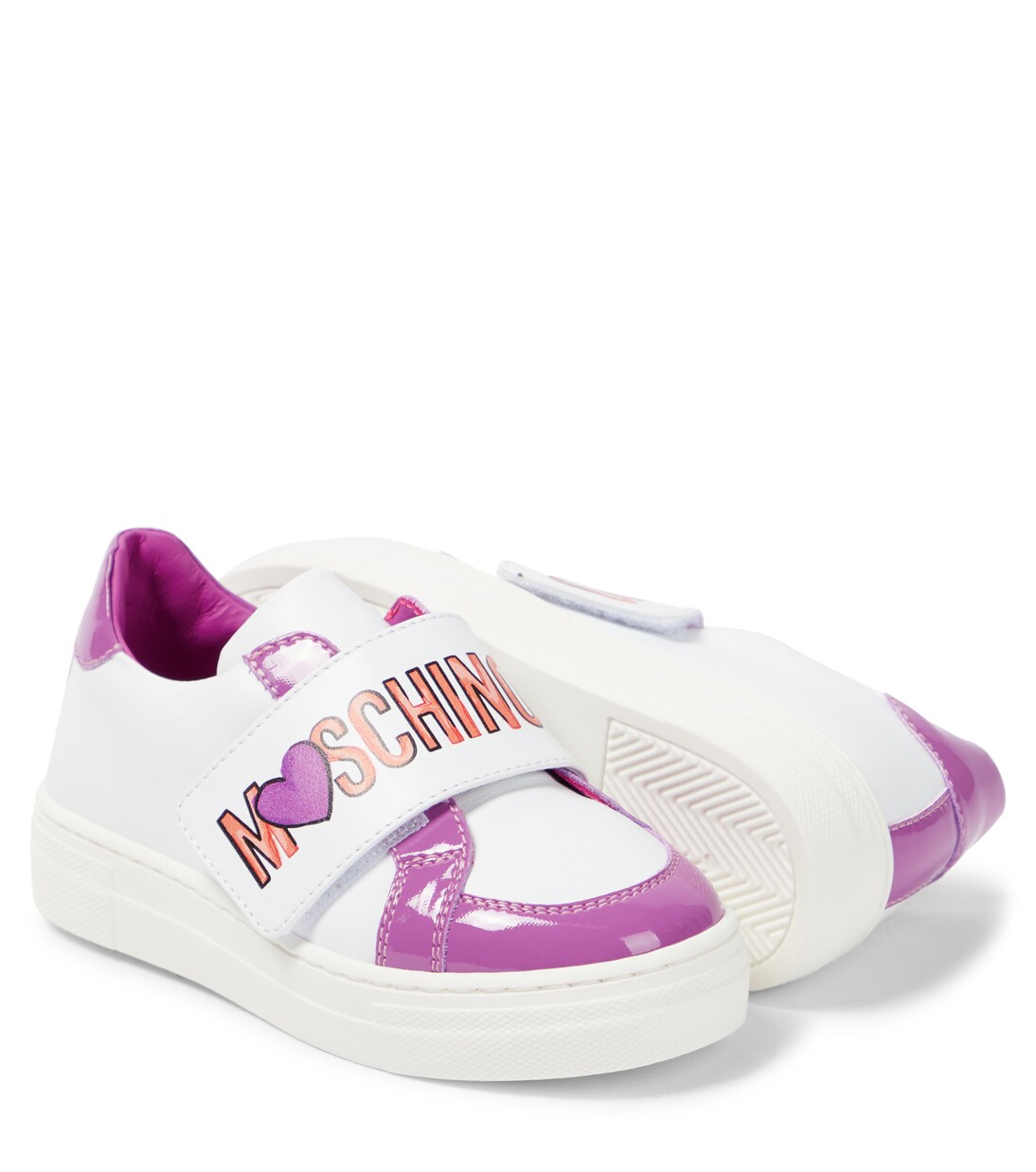 Logo leather sneakers | Moschino Kids
