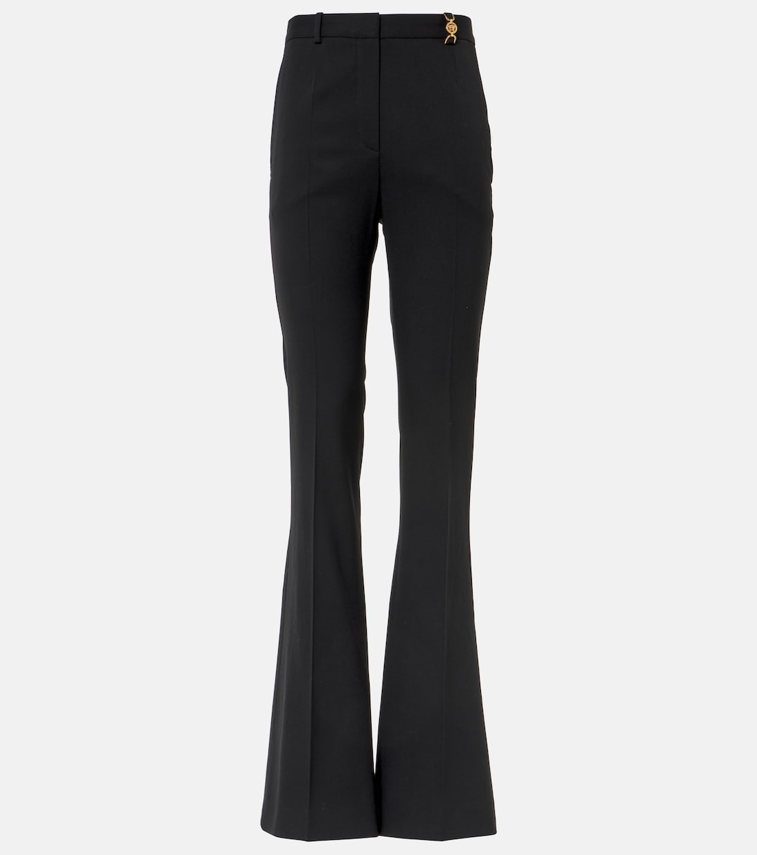 High-rise wool-blend flared pants | Versace