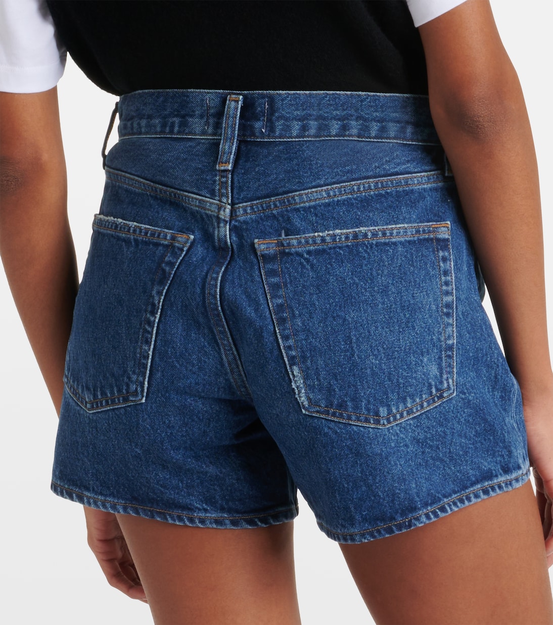 Parker Long high-rise denim shorts | Agolde