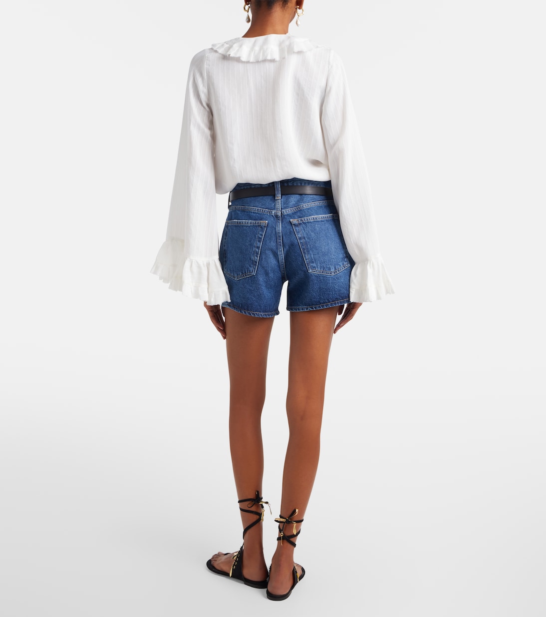 Parker Long high-rise denim shorts | Agolde