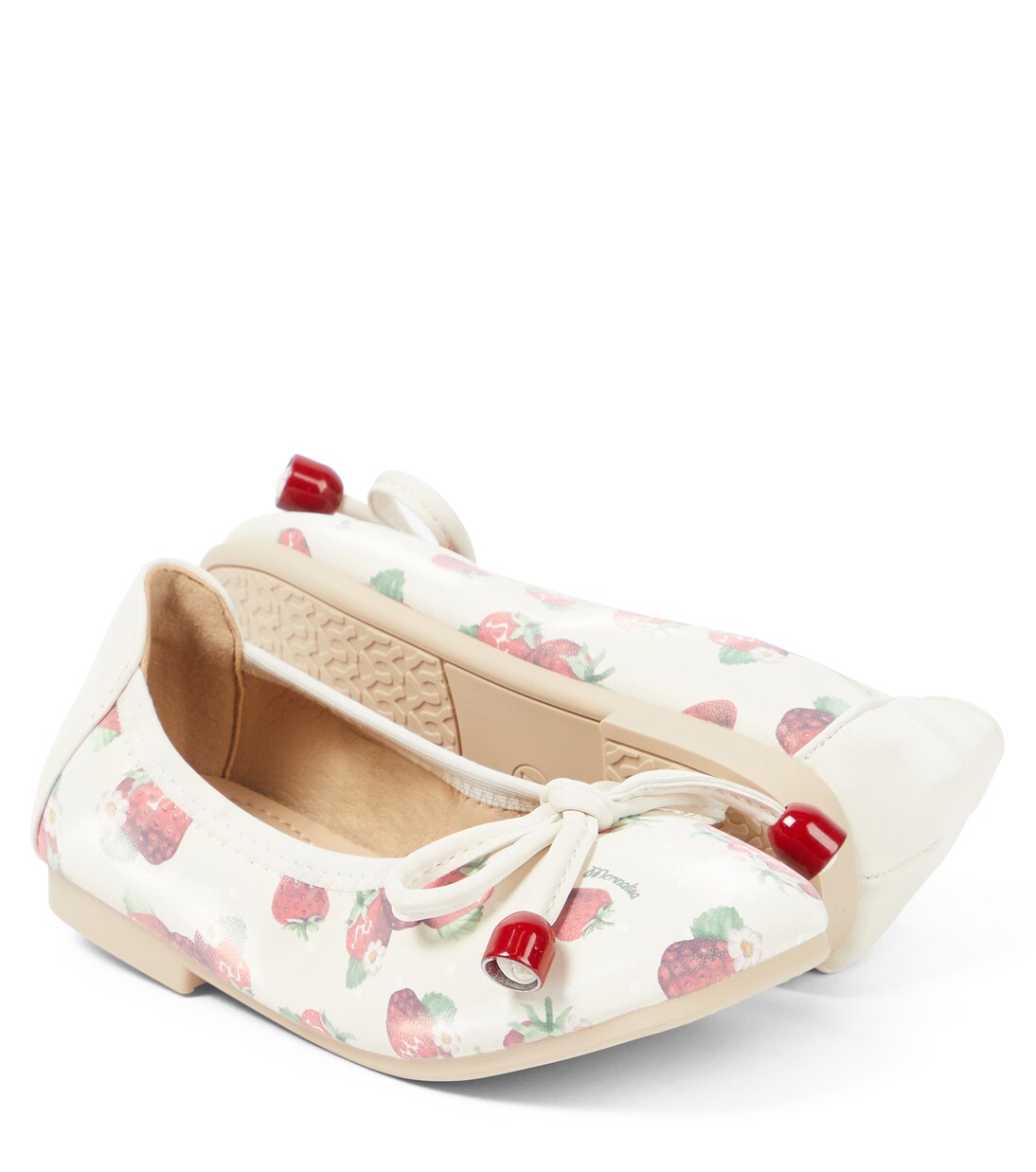 Printed faux-leather ballet flats | Monnalisa