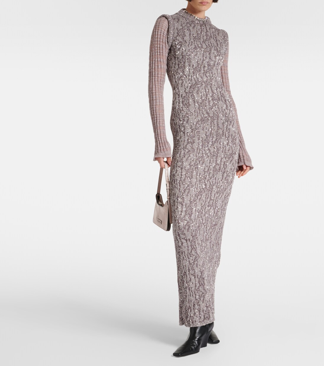 Abito lungo in jacquard con paillettes | Acne Studios