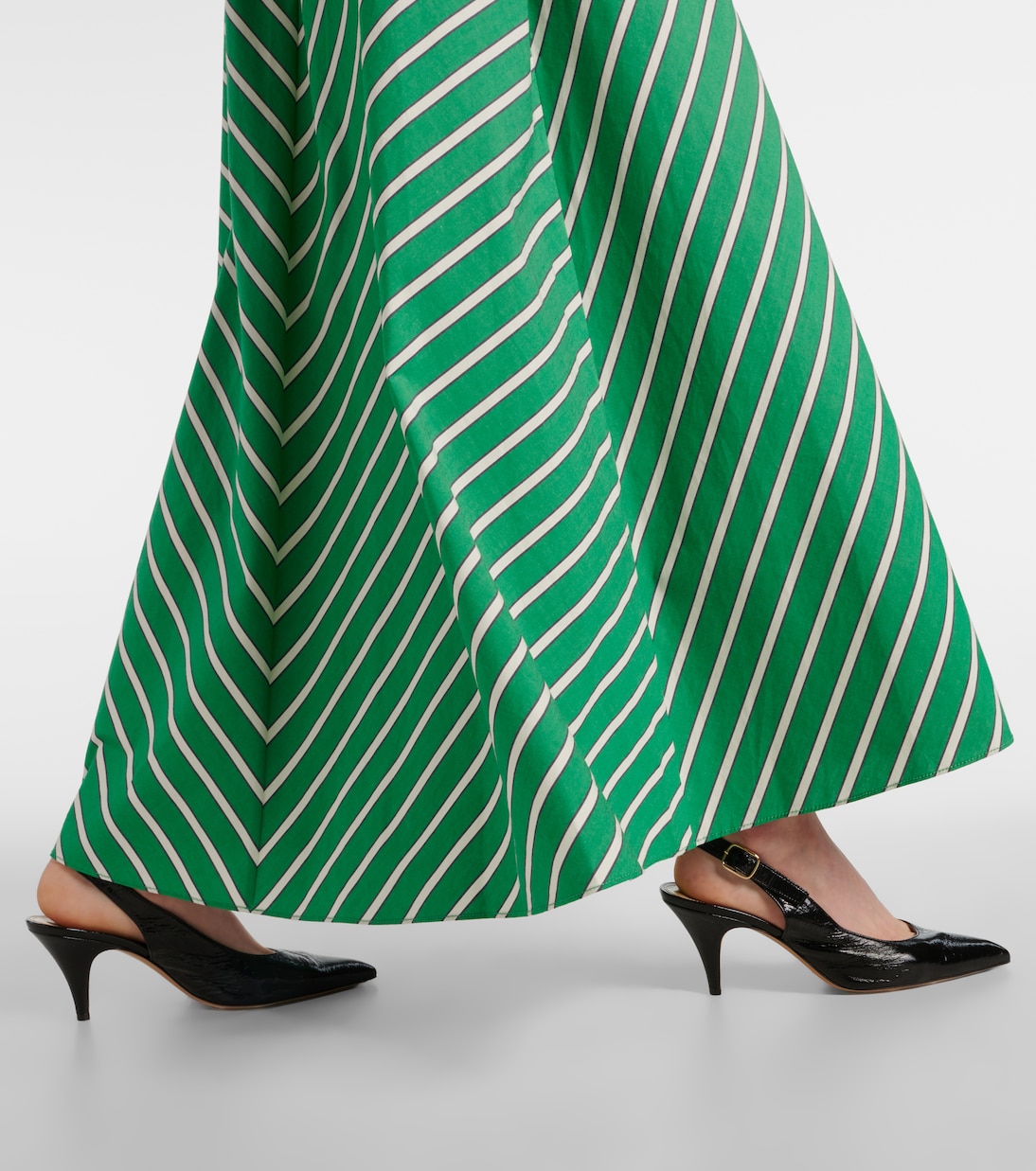 Robe longue Dawn rayée en coton | Staud