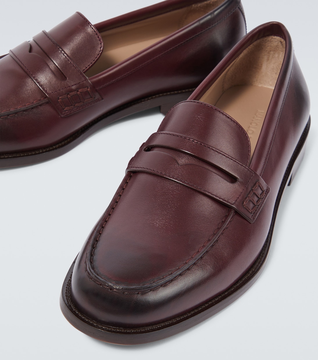 Perry leather penny loafers | Manolo Blahnik