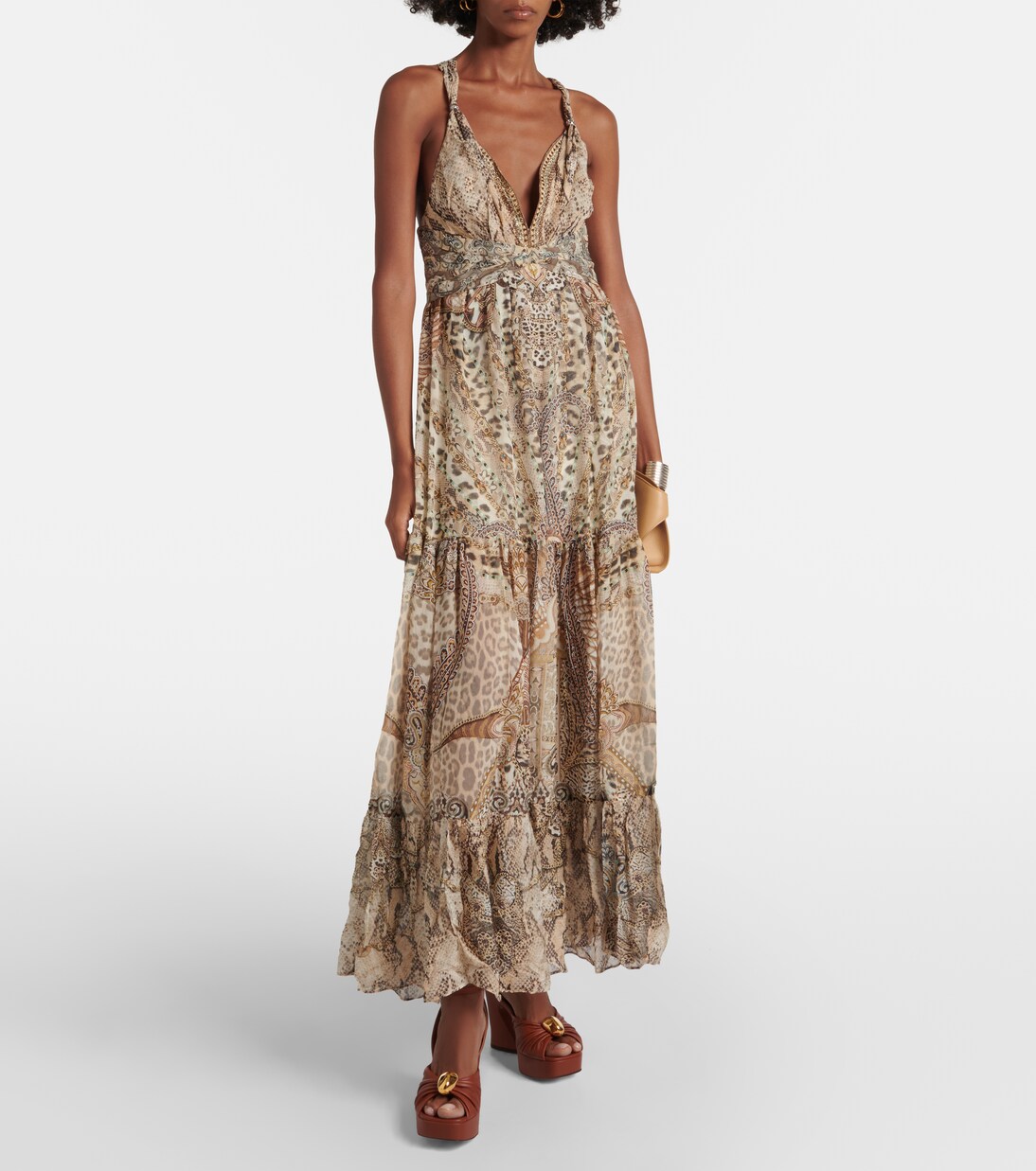 Robe longue Throne Room en soie | Camilla